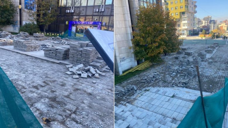 Shkallët e dëmtuara te Posta në Prishtinë – rregullimi i tyre do të përfundojnë vitin tjetër