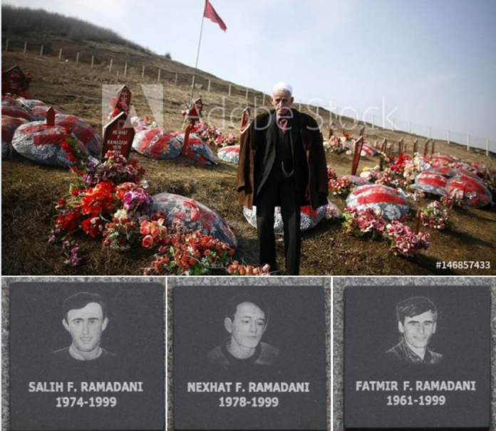 Vdes Faik Ramadani, babai nga Reçaku të cilit ju vranë tre djemtë në luftë