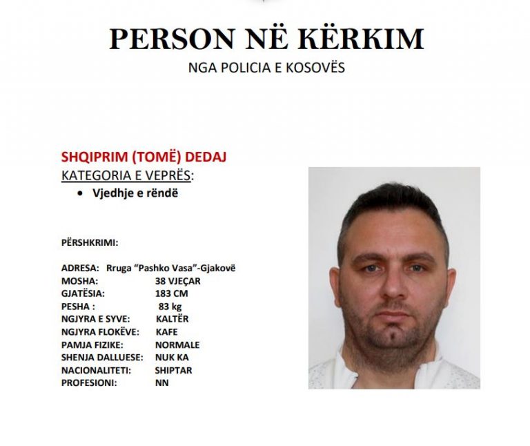 Policia kërkon ndihmën e qytetarëve në gjetjen e këtij personi