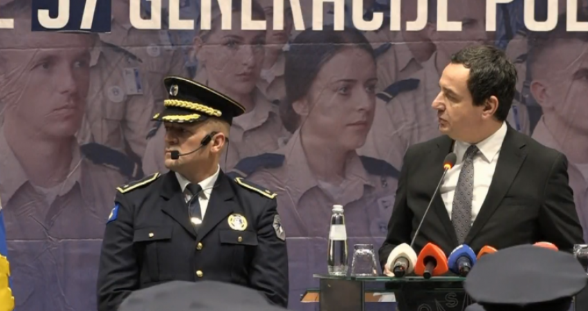 Kurti në ceremoninë e diplomimit të 433 policëve: Mbrojtja dhe siguria e vendit janë prioritet