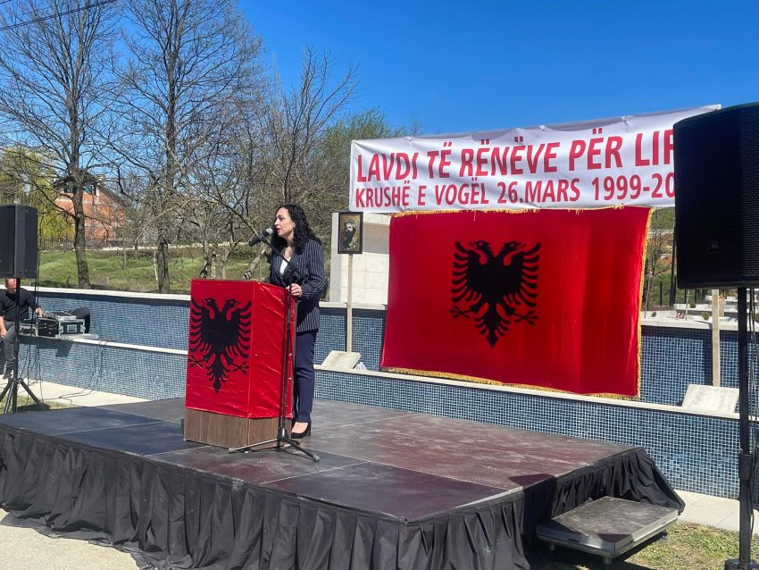 Osmani në Krushë të Vogël: Nuk do të ndalemi kurrë së kërkuari drejtësi për viktimat e luftës