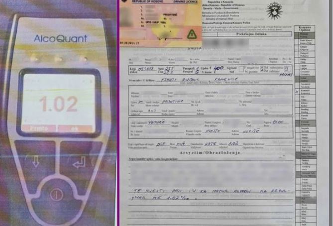 Voziti nën ndikim të alkoolit, i merret patenta për nëntë muaj dhe gjobitet me 400 euro