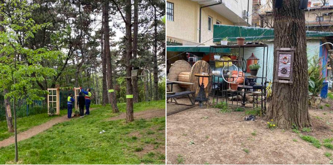 Inspekcioni liron hapësirat publike në Parkun e Qytetit që shfrytëzoheshin nga lokalet e gastronomisë