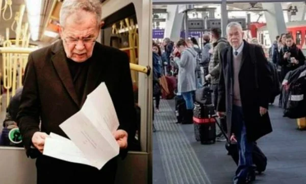 Pa truproja dhe me tren drejt Italisë për të takuar homologun Matarella, fotoja e Presidentit të Austrisë bëhet virale
