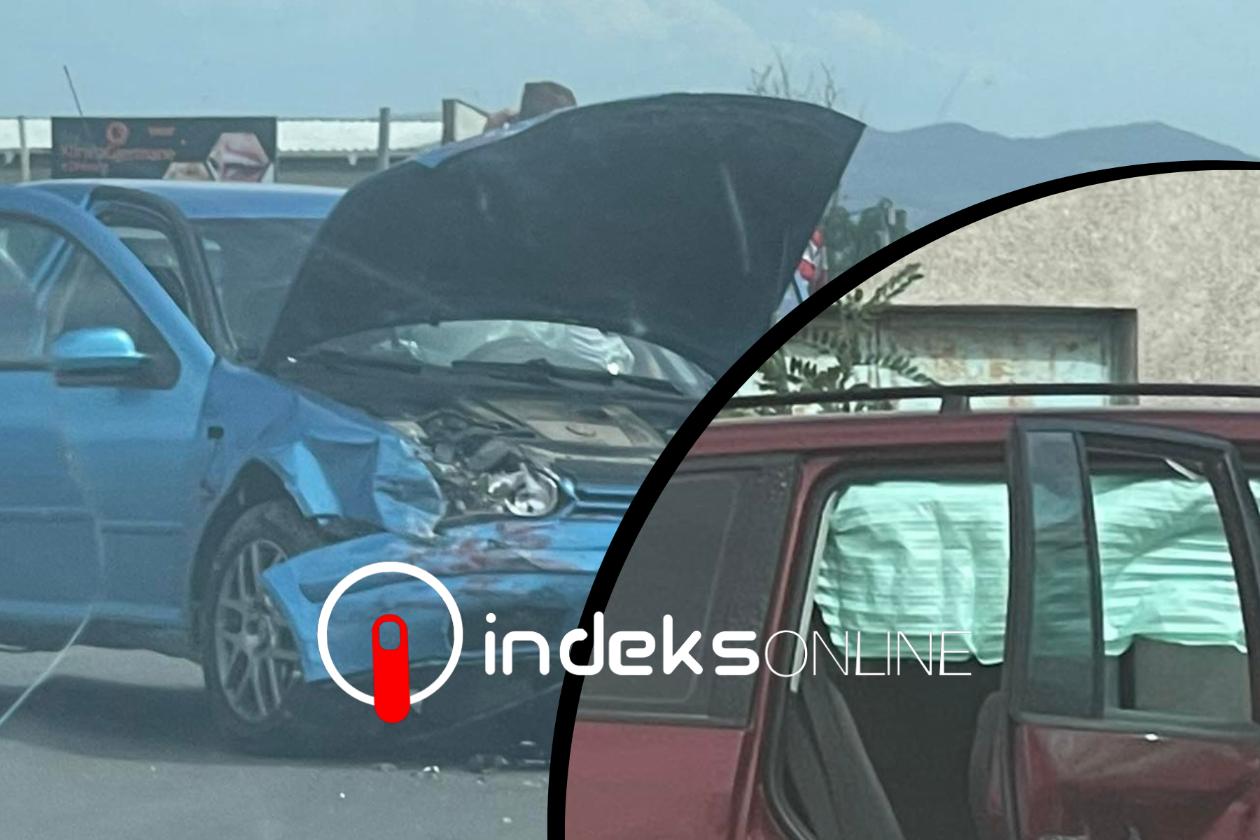 Aksident trafiku në rrugën Prishtinë-Podujevë, pamje nga vendi i ngjarjes