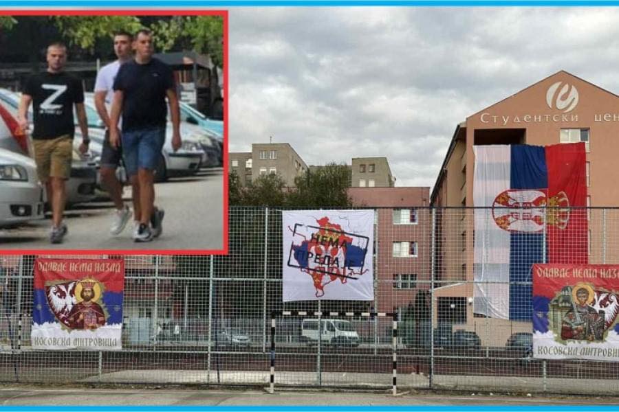 Pas kërcënimeve të Radojiqiçit, persona me simbole ruse shpalosin flamuj serbë në veri