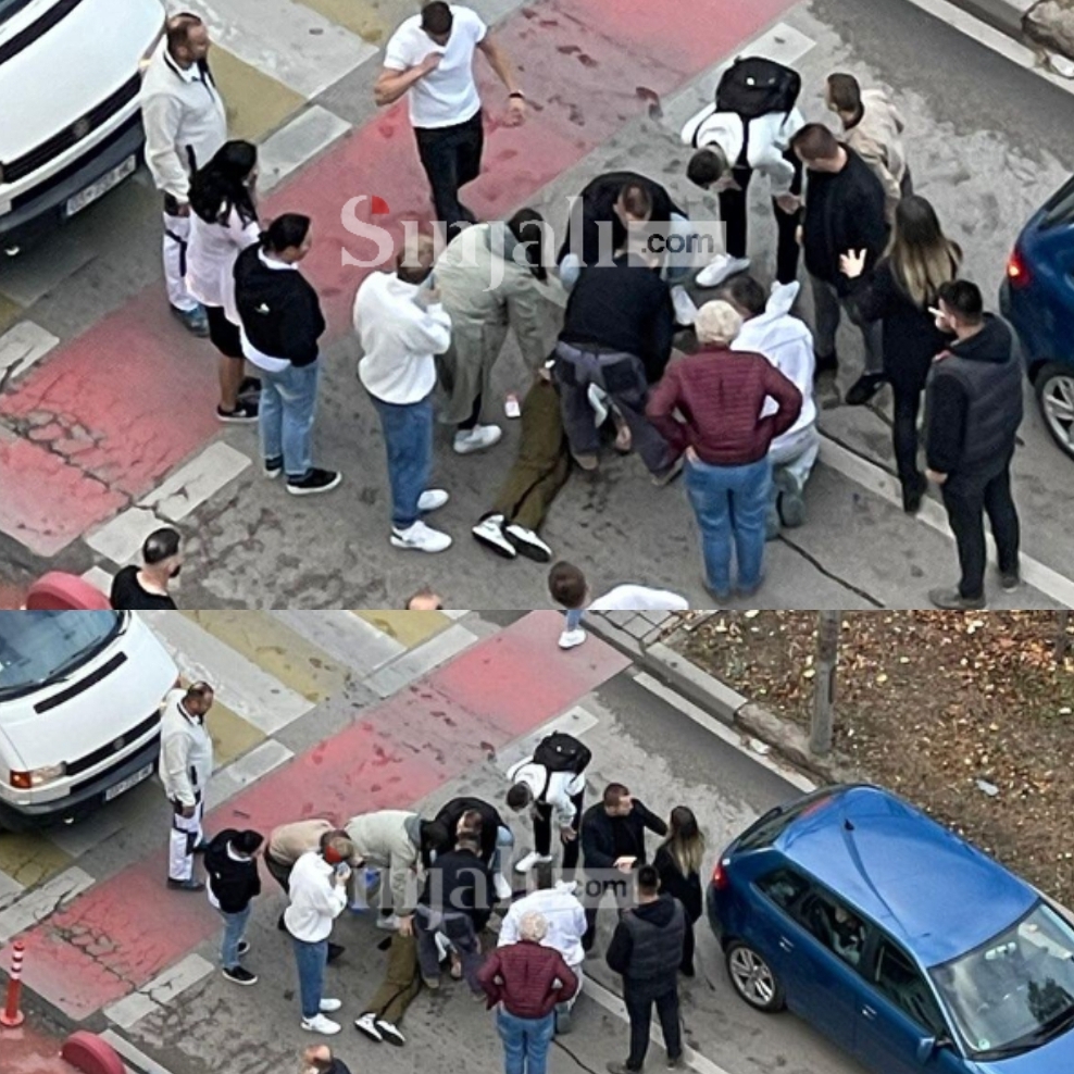Aksident i rëndë në qendër të Prishtinës, vetura godet një këmbësore në zebra – PAMJE