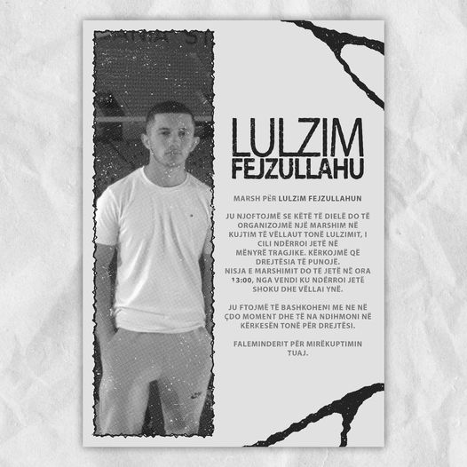 Të dielën në Podujevë mbahet marsh për 18-vjeçarin e vrarë
