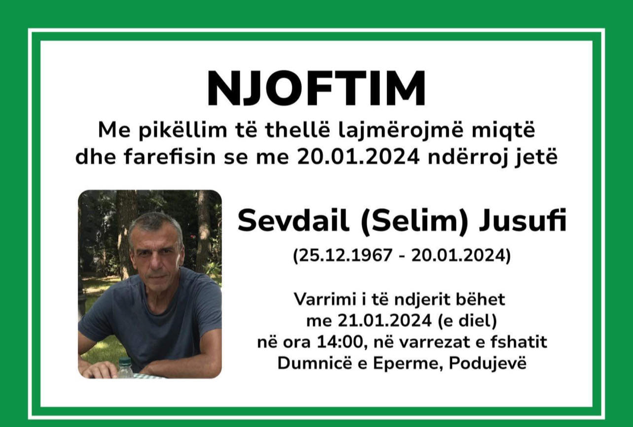 Ndrron jetë Sevdail Jusufi nga Dumnica e Epërme