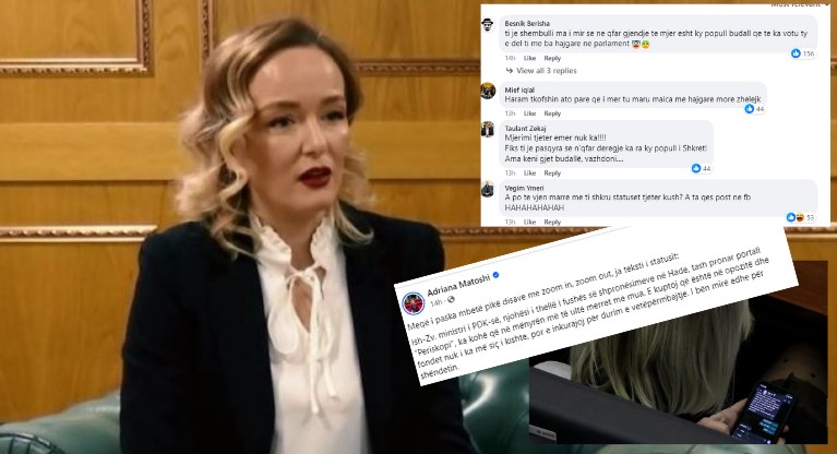 Komentuesit e bëjnë horë Adriana Matoshin pasi u zbulua se statuset i shkruan me porosi të Dejona Mihalit