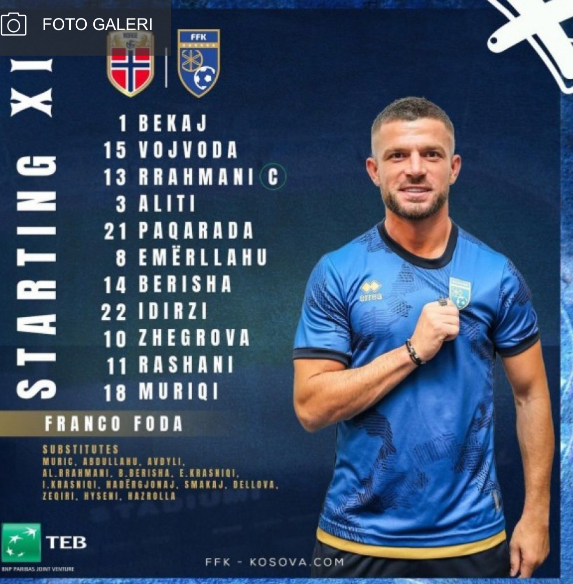 11-shja e Kosovës kundër Norvegjisë