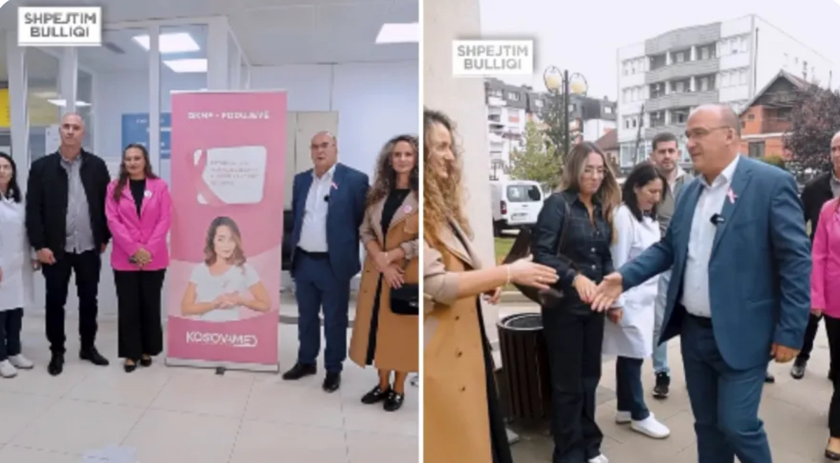 Bulliqi viziton repartin e radiologjisë në QKMF në Podujevë për të shënuar muajin e ndërgjegjësimit ndaj kancerit të gjirit